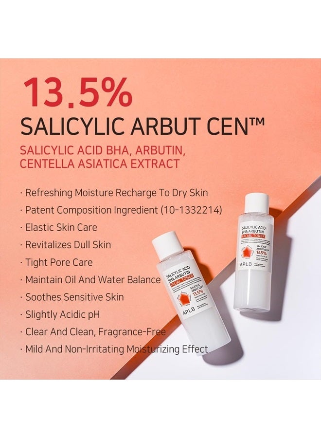APLB Salicylic Acid BHA Arbutin Facial Toner | SALICYLIC ARBUT CEN™ 13.5% 5.41 FL.OZ/Korean Skincare, Acne & Pore Care, Replenishing Moisture, Revitalize for Gentle and Improve Skin Texture - Image 3
