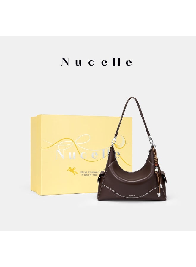Nucelle Women's Bag Luxury Niche Cowhide Handbag Shoulder Bag Commuter Underarm Bag Birthday Gift For Women - Image 1