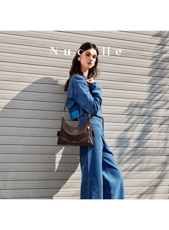 Nucelle Women's Bag Luxury Niche Cowhide Handbag Shoulder Bag Commuter Underarm Bag Birthday Gift For Women - Image 2