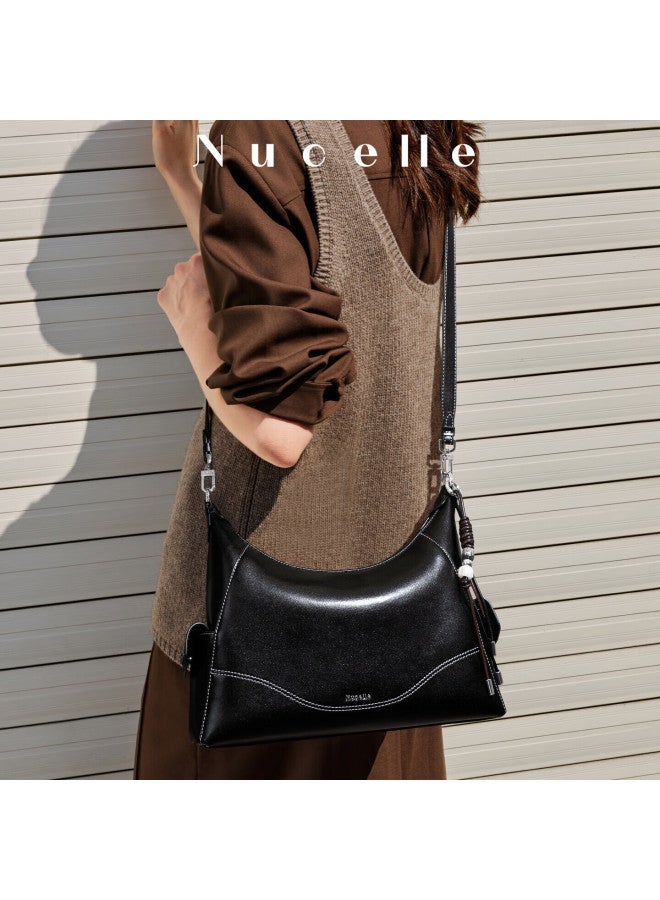 Nucelle Women's Bag Luxury Niche Cowhide Handbag Shoulder Bag Commuter Underarm Bag Birthday Gift For Women - Image 3