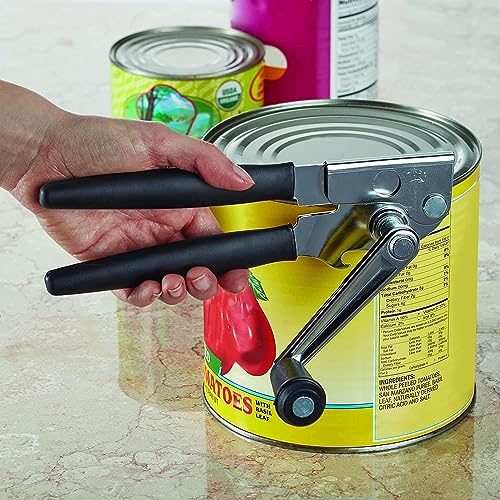 LUFMWCWD Crank Handle Commercial Can Opener - Heavy Duty Manual Can Opener - Ergonomic Cushioned Handle - Stainless Steel Blade - Black - Image 1