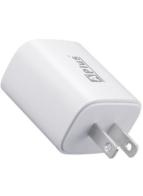 شاحن سريع 20 وات للايفون و السامسونج  مع منفذ شحن USB-C وUSB-A مزدوج  يدعم الشحن السريع PD 2.0/3.0 وQC 2.0/3.0 وFCP وSCP ويدعم وضع الشحن BC1.2/Samsung 2A/Apple 2.4A. مع 3 وصلات شحن هدية