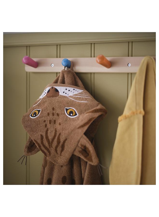 Zaboon Towel with hood, lynx shaped/brown, 70 140 cm - Image 4