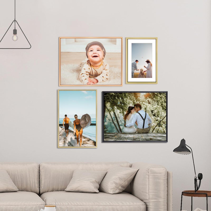 BKABOT 11x14 Picture Frame, Brass Metal Photo Frames with HD Glass, Fits 8x10 with Mat or 11 x 14 without Mat, Display for Wall and Table, 1 Pack - Image 5