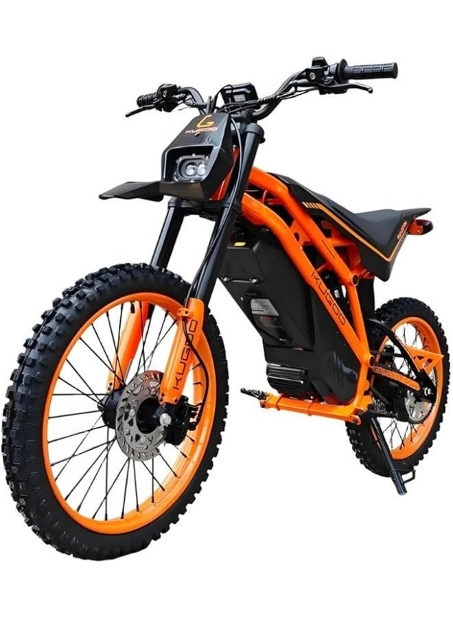 Kugoo Wish 02 Pro Electric Dirt Bike 2500W Powerful Motor, 70KM/H Max Speed 50,60KM Range Heavy Duty Frame Off Road Tires, Black Orange