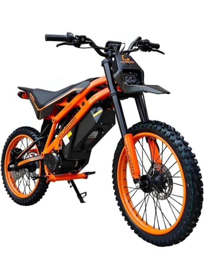 كي يو جي أو أو الدراجة الترابية الكهربائية Kugoo Wish 02 Pro، محرك قوي 2500 وات، سرعة قصوى 70 كم/ساعة، نطاق 50,60 كم، إطارات للطرق الوعرة، أسود برتقالي - Image 2
