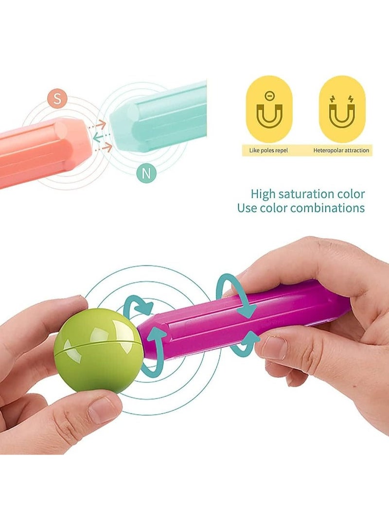 Aideli 64PCS Magnetic Building Blocks for Kids, Educational Early Learning Puzzle Toys, Various Shapes & Large Magnetic Pellets, with Storage Case - Image 4