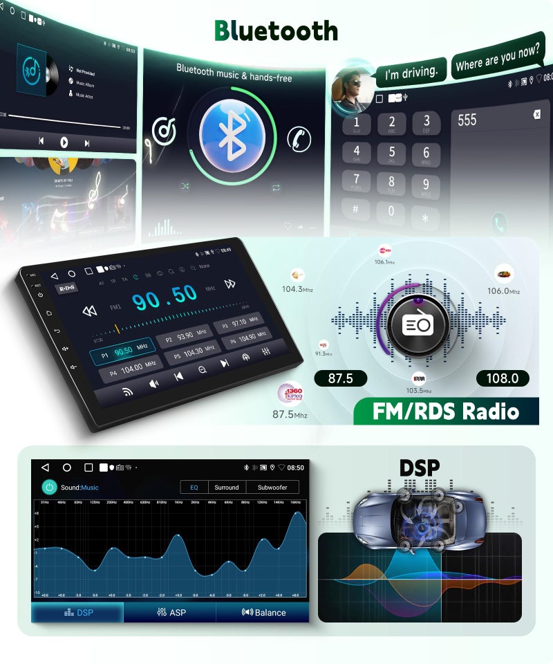 Sellrich 4Core+64G Car Radio for Chevy Silverado GMC Yukon Tahoe Suburban 2007-2013 Stereo Upgrade with DSP Wireless Carplay/Android Auto, Sellrich 9" IPS Touch Screen Radio Bluetooth FM/RDS SWC Backup Camera - Image 4