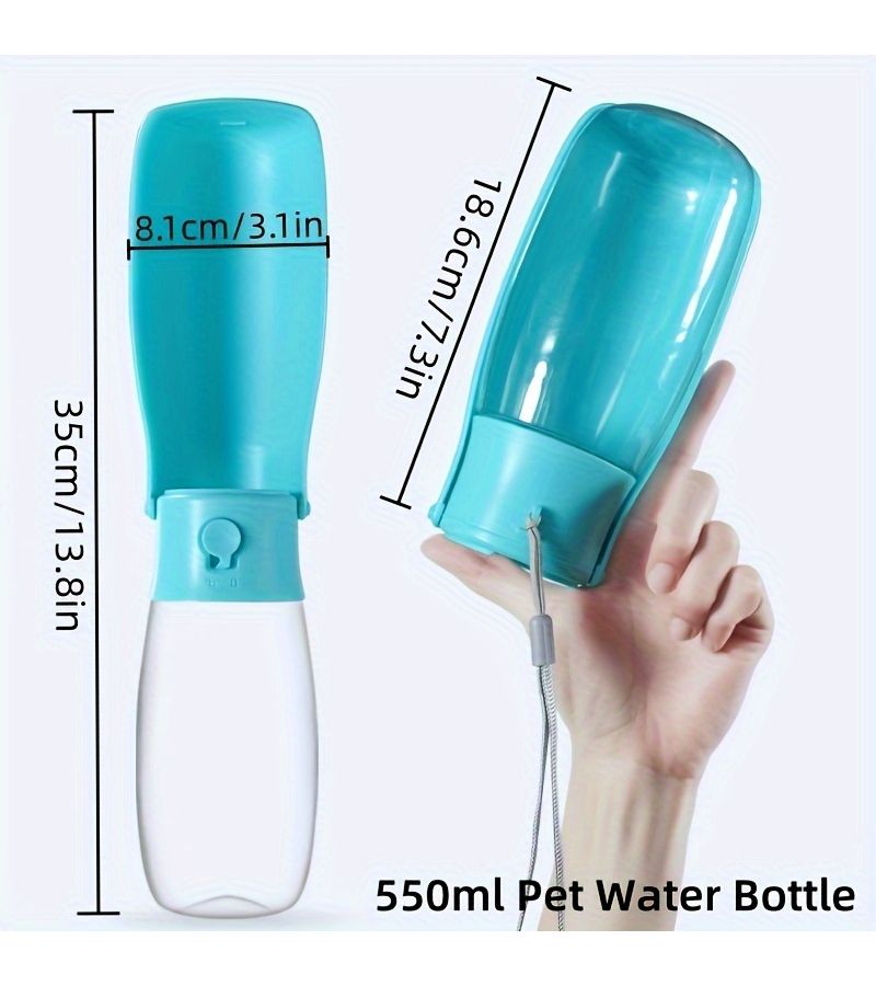 Portable Dog Water Bottle 550ml 19oz Blue Pet Water Dispenser For Walking Puppy Small Medium Large Dogs - Image 3