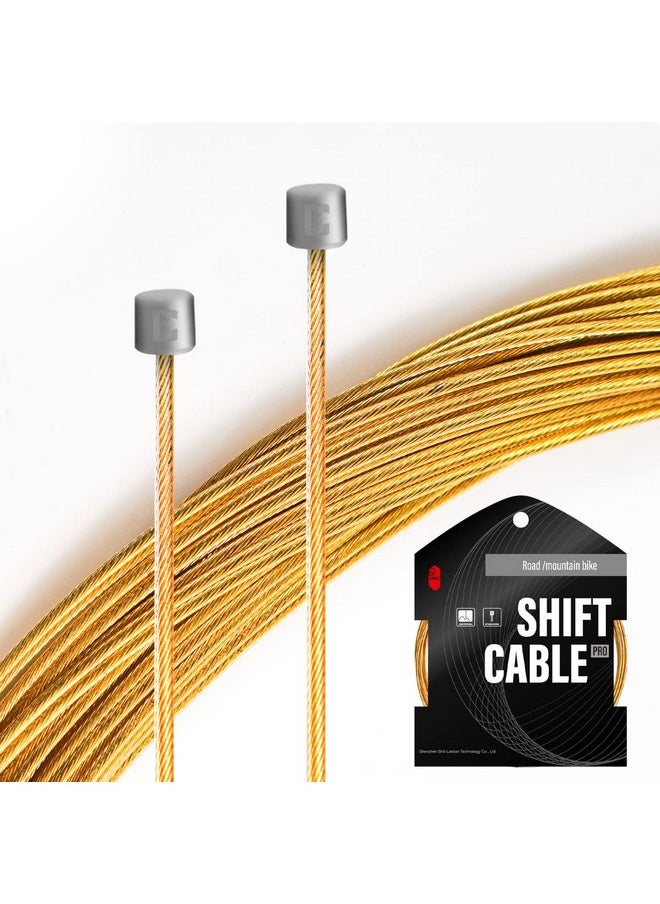 CNC Pro Slick Polished Bike Shifter Cable For Shimano/Sram;Mountain Bike，Road Bike，Mtb Derailleur Cable 1.1X 2500Mm，Gold.  - Image 3