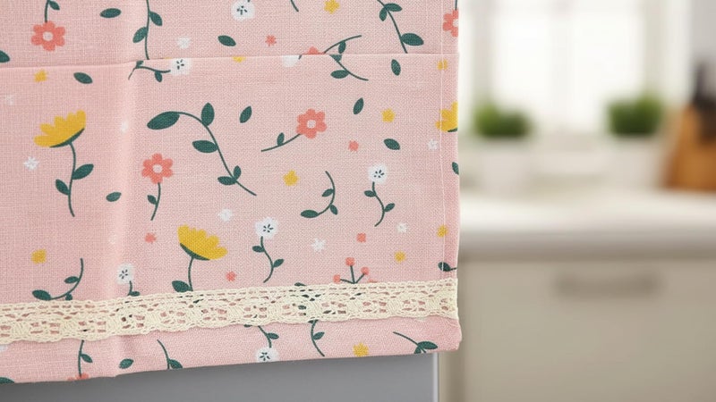 Quakzapp Refrigerator Cover Sea Cotton Cloth Anti-dust Cover Fridge Towel dust Cover Freezer Refrigerator Desktop Sundries Washing Machine Organize Storage Bags ( 130 x 55 cm) (Pink) - Image 5