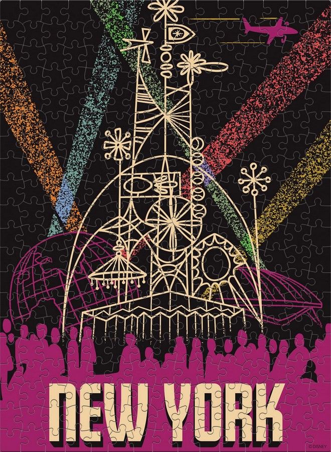 Ceaco 5In1 Limited Edition Jigsaw Puzzle Multipack Walt’S Plane Posters Contains 5 Disney D23 Expo Puzzles (2) 300 Piece (2) 500 Piece (1) 750 Piece Jigsaw Puzzles - Image 4