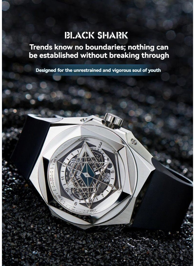 REEF TIGER fully automatic mechanical watch men's fashion trend waterproof night light large dial watch - Image 3