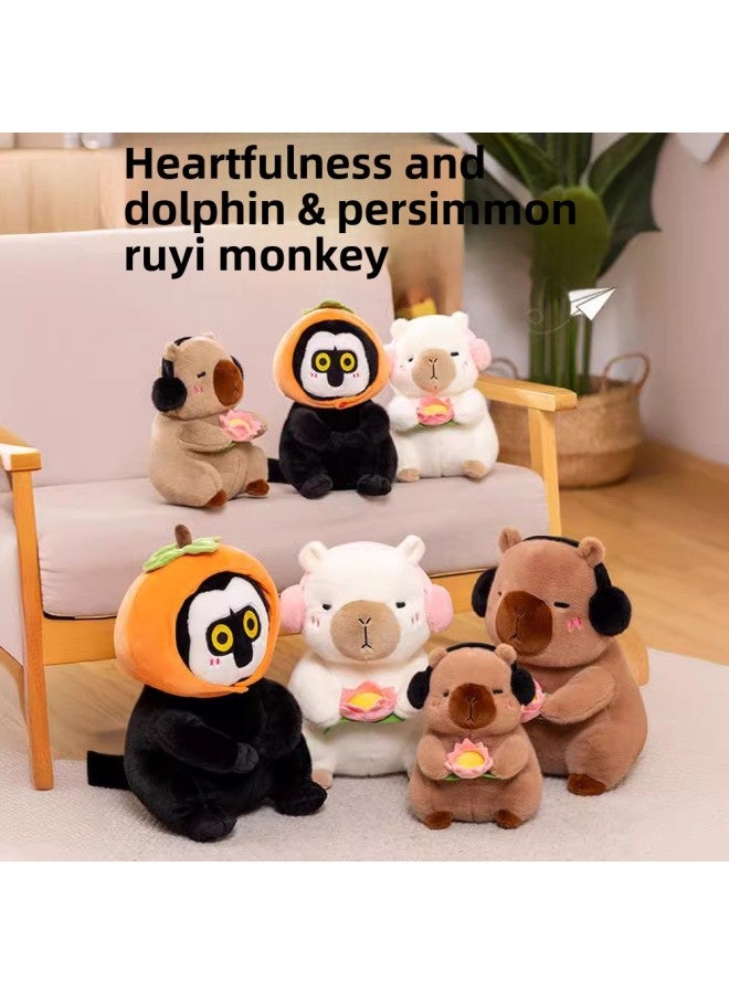 Cute Buddha-shaped Flat-Air Capybara Doll And Vegetable Capybara Doll Creative Capybara Gift For Children-Specifications:Capybara-Brown-Lotus Style-Color:38cm  - Image 2