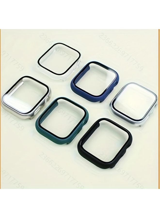 Pink Glass Case Cover Bumper Screen Protector for Apple Watch Series 4 5 6 SE 44mm - Image 2