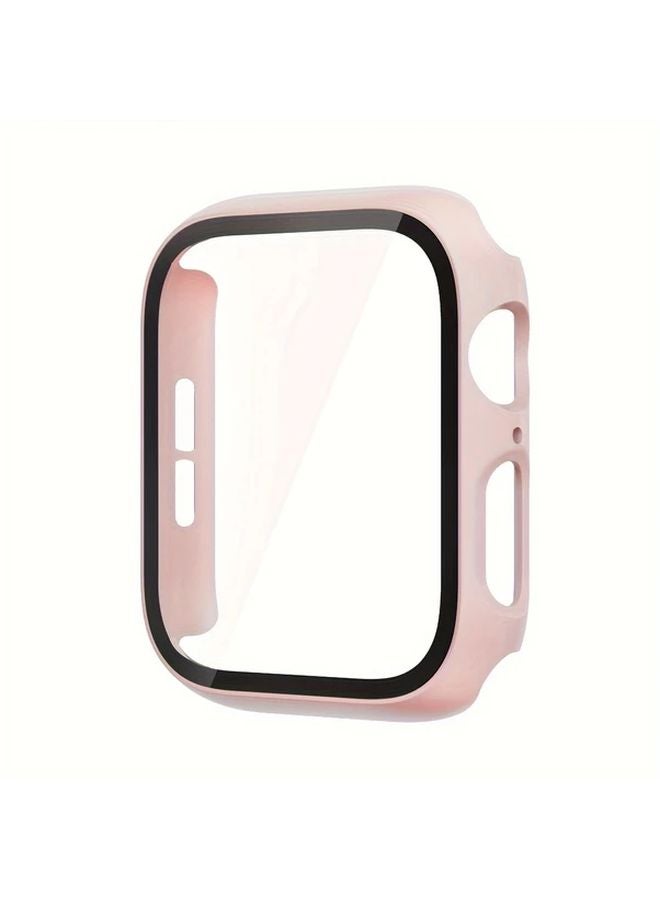 Pink Glass Case Cover Bumper Screen Protector for Apple Watch Series 4 5 6 SE 44mm - Image 1