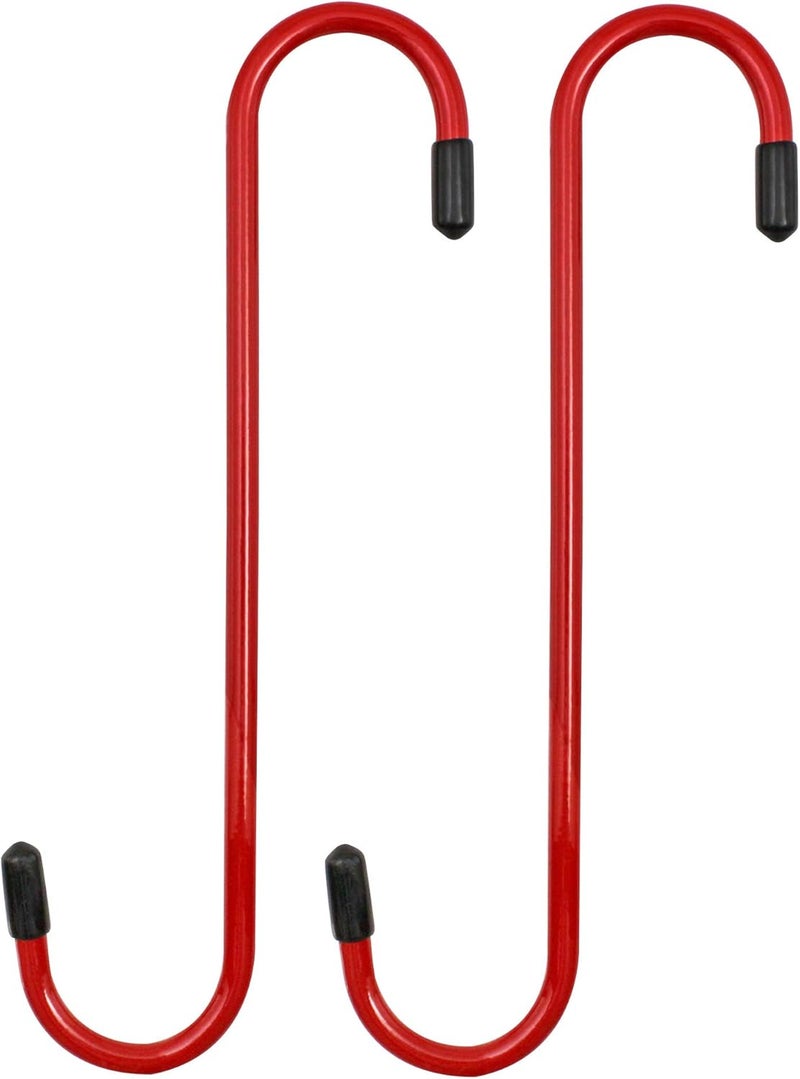 4LIFETIMELINES Brake Caliper Hanger Hooks, Durable Steel, Red Powder Coated with Rubber Tips, for Automotive Work on Brake Axle and Suspesion Systems - 2 Pack - Image 1