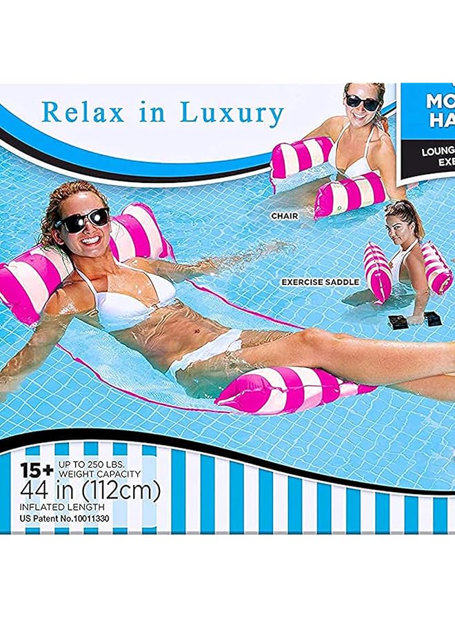 KASTWAVE Inflatable Water Hammock Swimming Pool Beach Floating Recliner Inflatable Water Hammock Floating Bed Lounge Chair Drifter Swimming Pool Beach Float For Adult Rose Red - Image 3