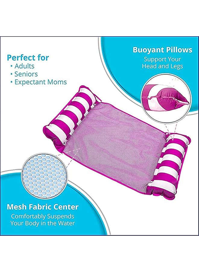 KASTWAVE Inflatable Water Hammock Swimming Pool Beach Floating Recliner Inflatable Water Hammock Floating Bed Lounge Chair Drifter Swimming Pool Beach Float For Adult Rose Red - Image 4