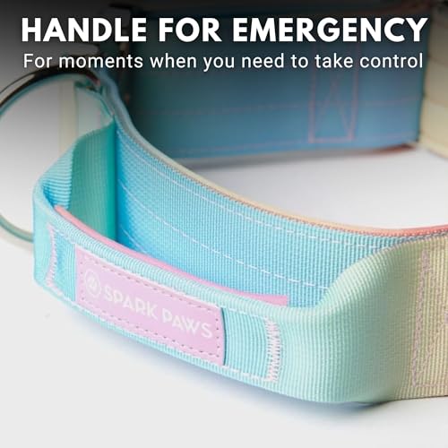 Spark Paws Tactical Dog Collar with Handle - Premium Quality Collar, Robust and Durable Design for Large, Strong Breeds - Pitbulls, Labradors, GSD - Pastel Icing - L - Image 5