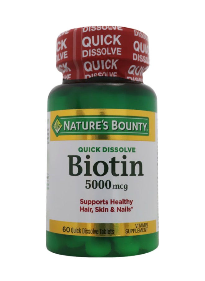 NATURE'S BOUNTY Quick Dissolve Biotin 5000 mcg Tablets 60's  - Image 1