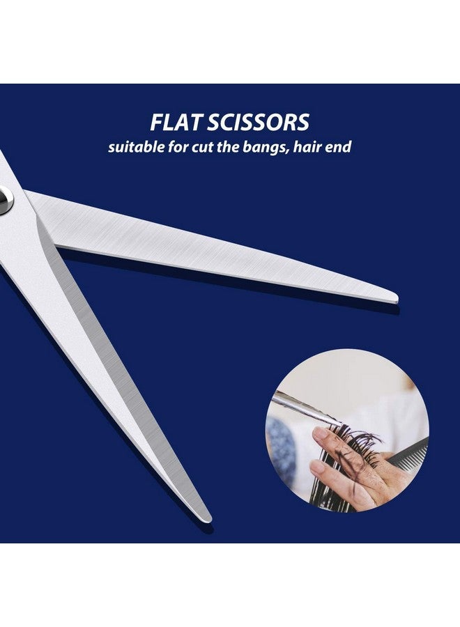 GutarGoo ® Sharp Stainless Steel Professional Scissors For Hair Cutting & Haircut Capes/Aprons Salon & Parlor Hair Duster Brush Wooden Powder Cleaning (Set Of 3) - Image 2