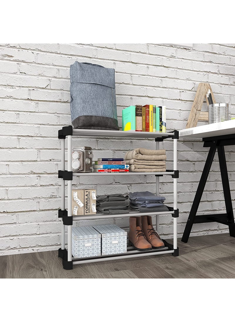 ROLLYWARE ROLLYWARE Premium Metal Stackable and Durable Easy to Assemble Space Saving Shelves Shoe Rack Black 4 SHELVES Black  - Image 2