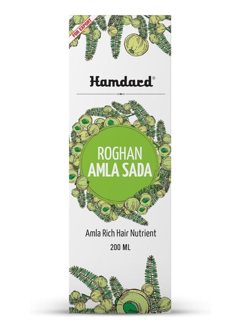 Hamdard Hamdard Rogan Amla Sada Pure Herbal Nourishing Hair Oil, 200 ml  - Image 1