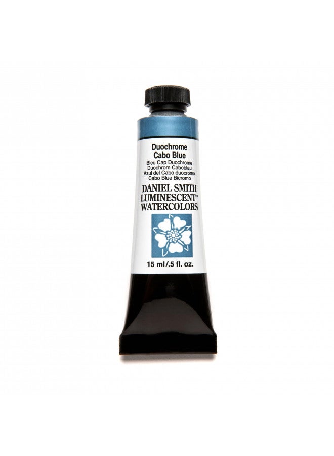 DANIEL SMITH Extra Fine Watercolor 15ml Paint Tube, Duochrome, Cabo Blue (284640044), 0.5 Fl Oz (Pack of 1) - Image 1