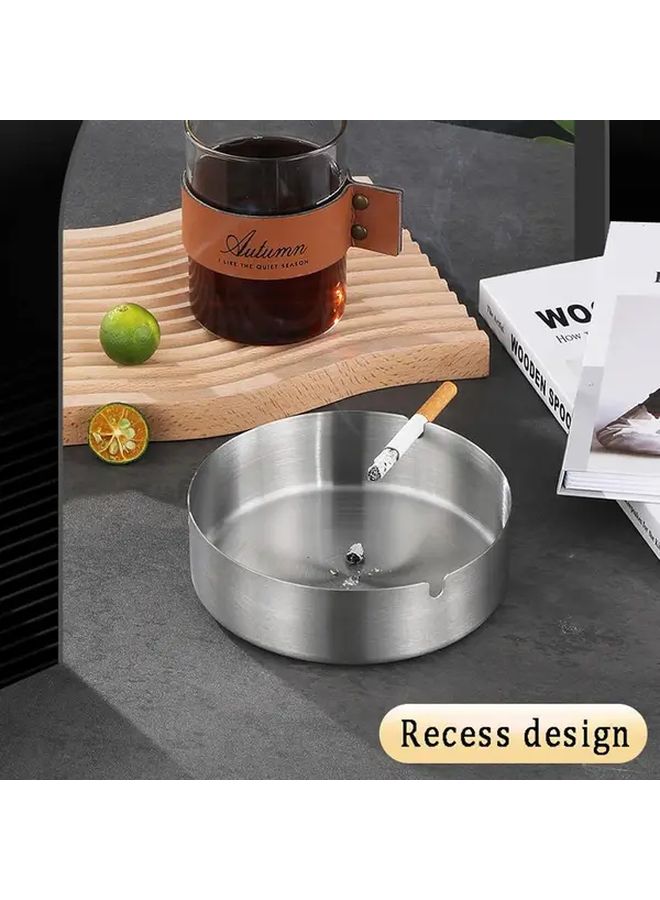 6 Pack Stainless Steel Modern Ashtray For Indoor Outdoor Smoking - Image 3