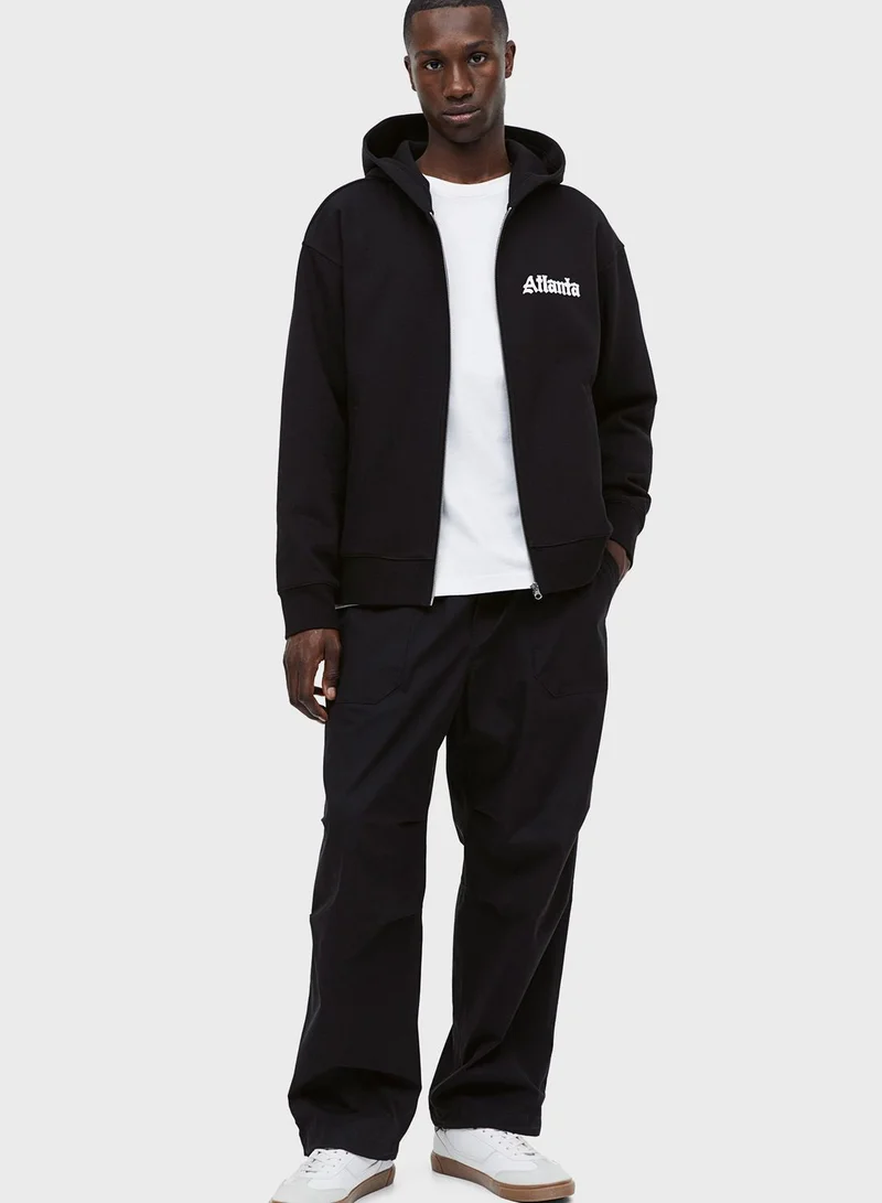 H&M Relaxed Fit Zip-Through Hoodie