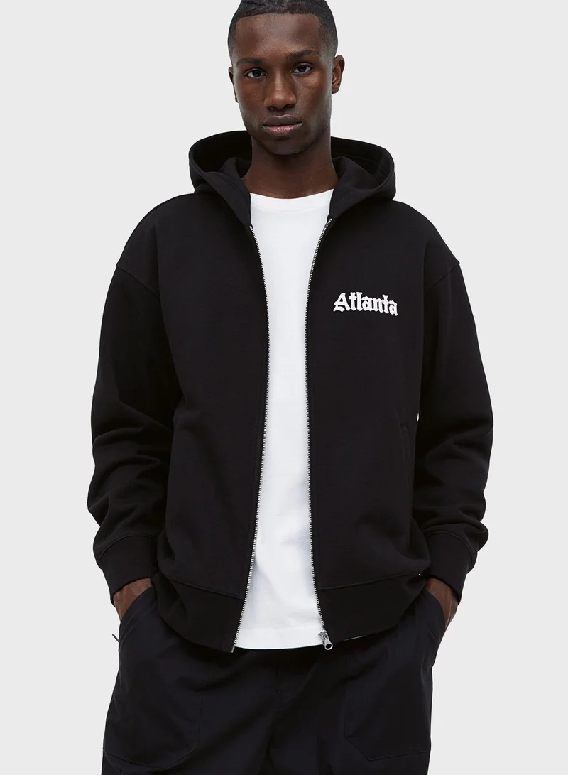H&M Relaxed Fit Zip-Through Hoodie