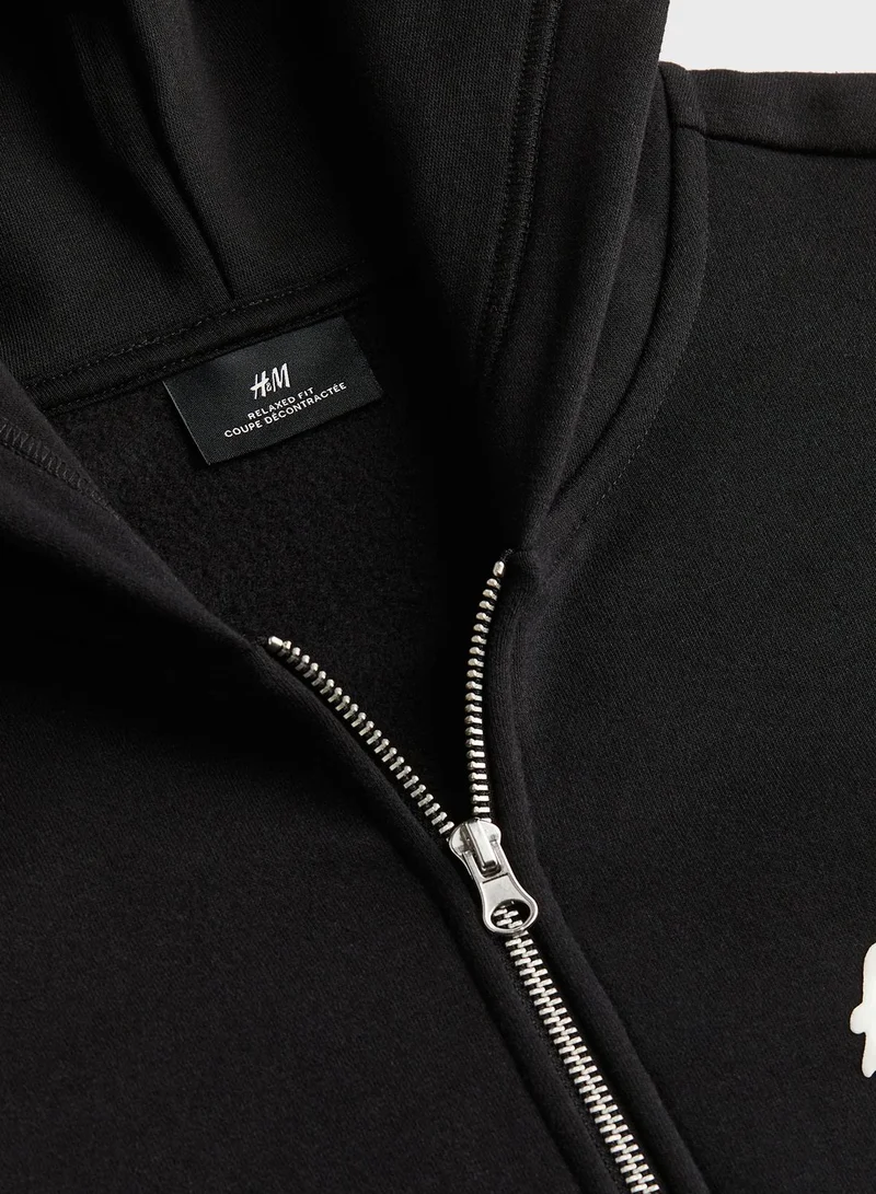H&M Relaxed Fit Zip-Through Hoodie