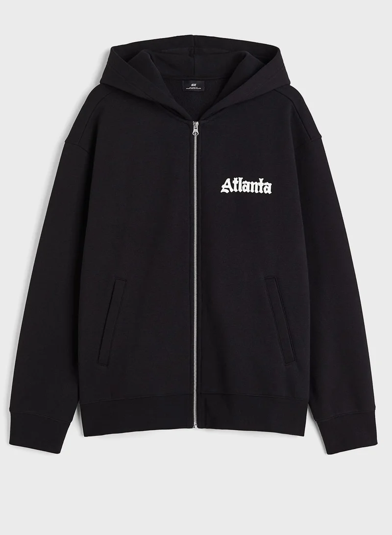H&M Relaxed Fit Zip-Through Hoodie
