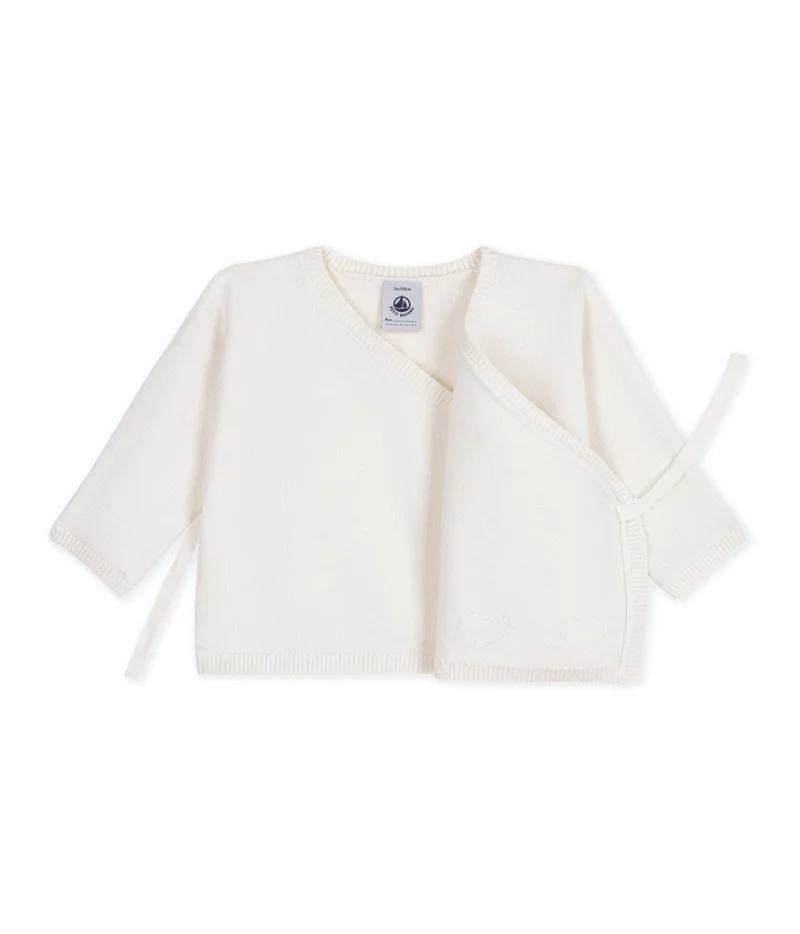 بيتي باتو Babies' Wool And Cotton Knit Wrapover Top