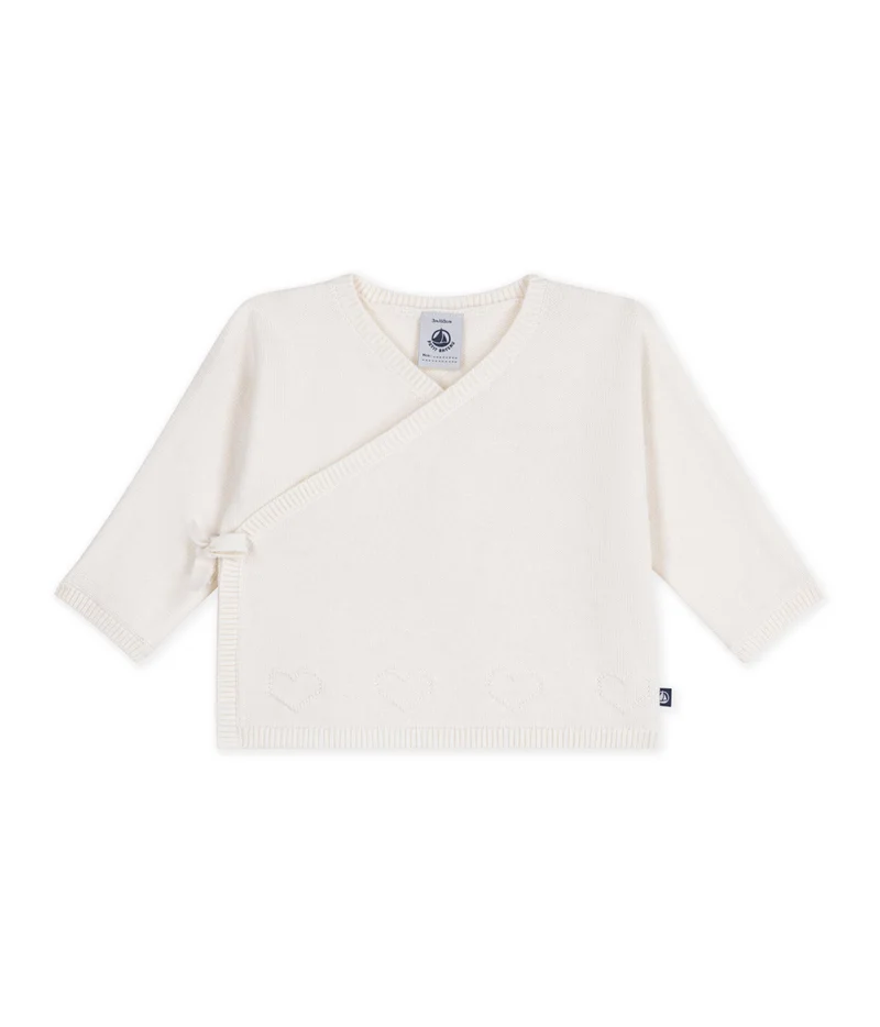 بيتي باتو Babies' Wool And Cotton Knit Wrapover Top