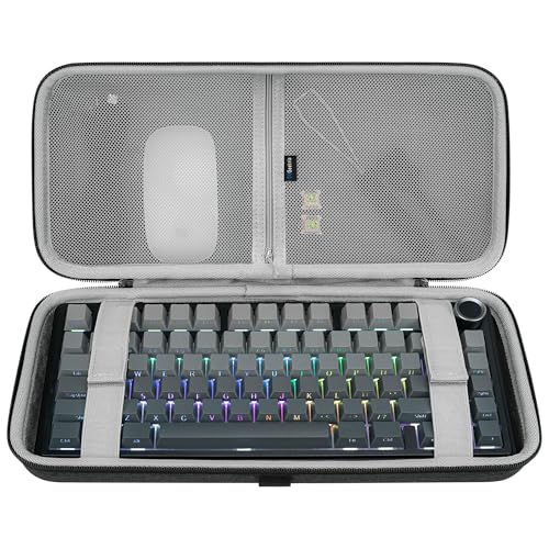 GEEKRIA 75 84Key Gaming Keyboard Case Hard Shell Travel Carrying Bag Compatible with Keychron K2 K2 HE Logitech POP KeysMX Mechanical Mini Aula F75 Pro F75 75 Extra Space - Image 1
