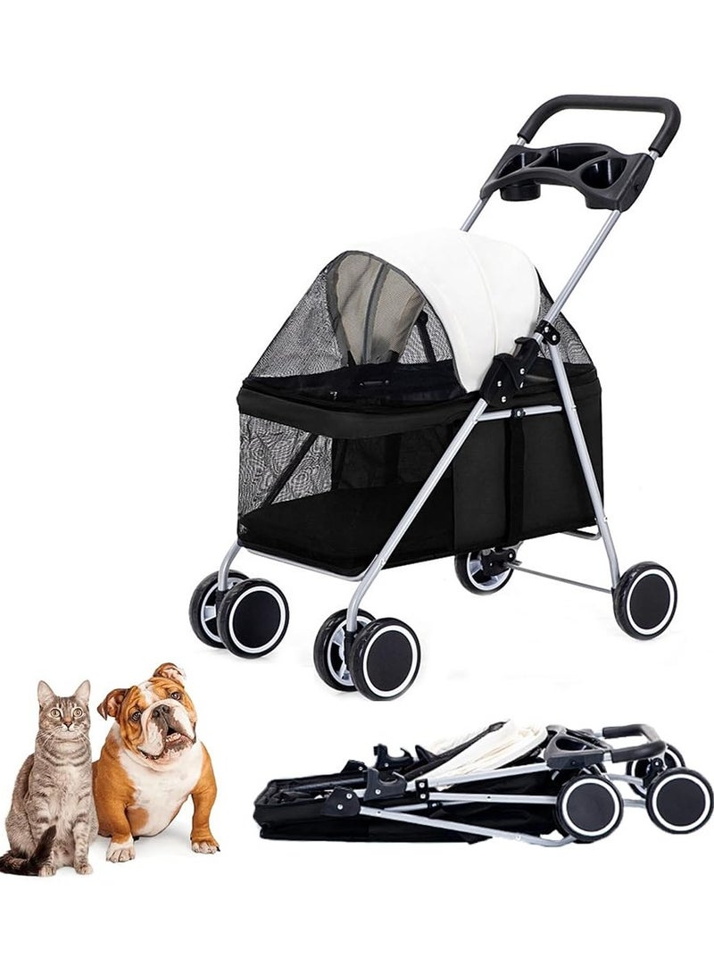 Kidle Foldable Pet Trolley Stroller Outdoor Lightweight Pet Stroller Large Space Cat Dog Stroller - Image 1