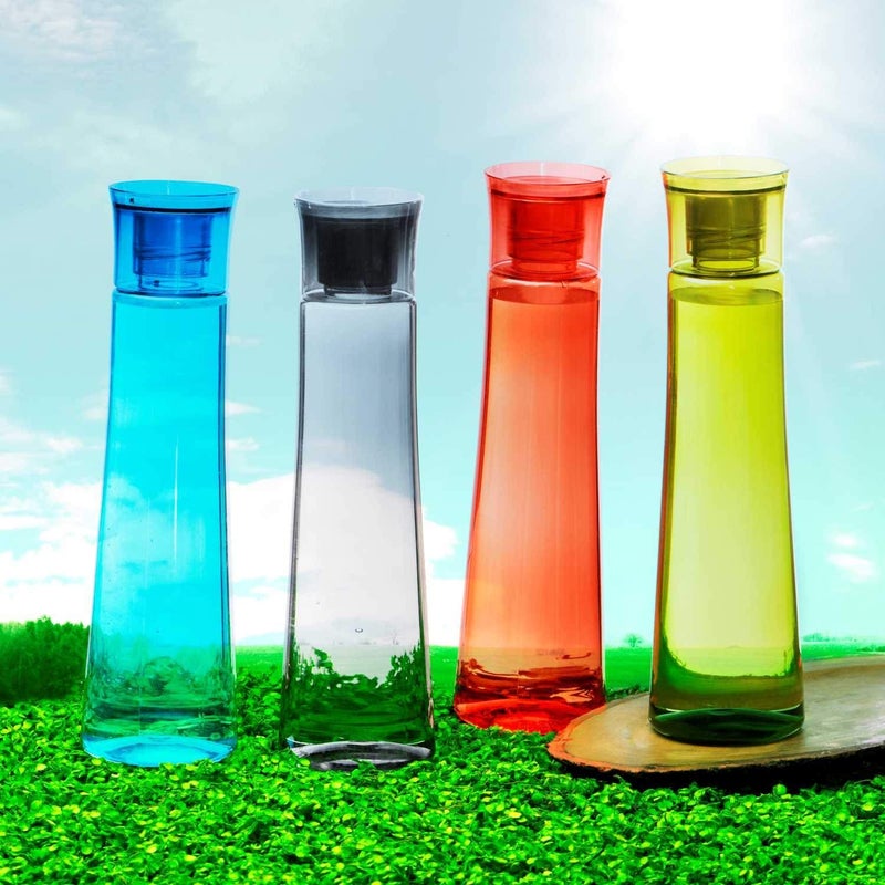 SCL Steelo Selina Water Bottle Set of 4, 1L (1000 ml) Each, BPA Free Food Grade PET Plastic Bottles, Leak Proof Fridge Bottles for Home, Office, School & Kitchen (Multicolour) - Image 5