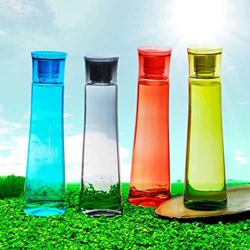SCL Steelo Selina Water Bottle Set of 4, 1L (1000 ml) Each, BPA Free Food Grade PET Plastic Bottles, Leak Proof Fridge Bottles for Home, Office, School & Kitchen (Multicolour) - Image 1