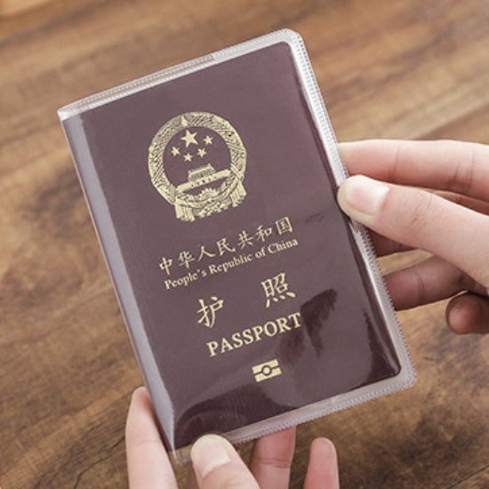 Transparent PVC Passport Cover Protector Transparent with clamping position 