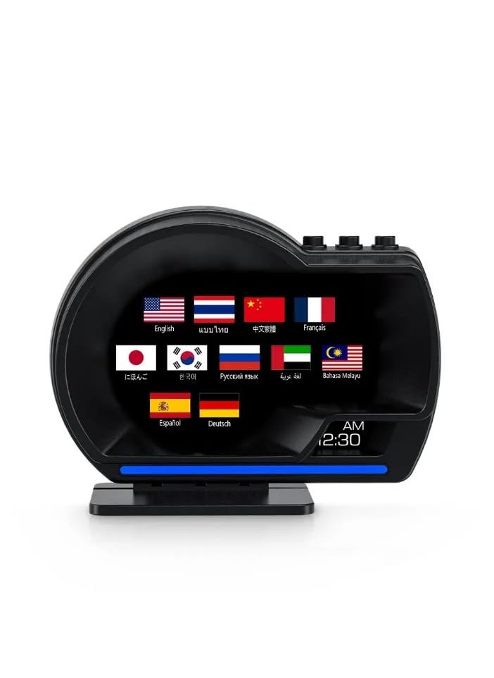 OBD Digital Car HUD Display, P15 Universal OBD2 Head Up Display with Speed, RPM, Temperature Monitoring, Windshield Mount Gauge Speedometer, Car OBD Fault  - Image 2