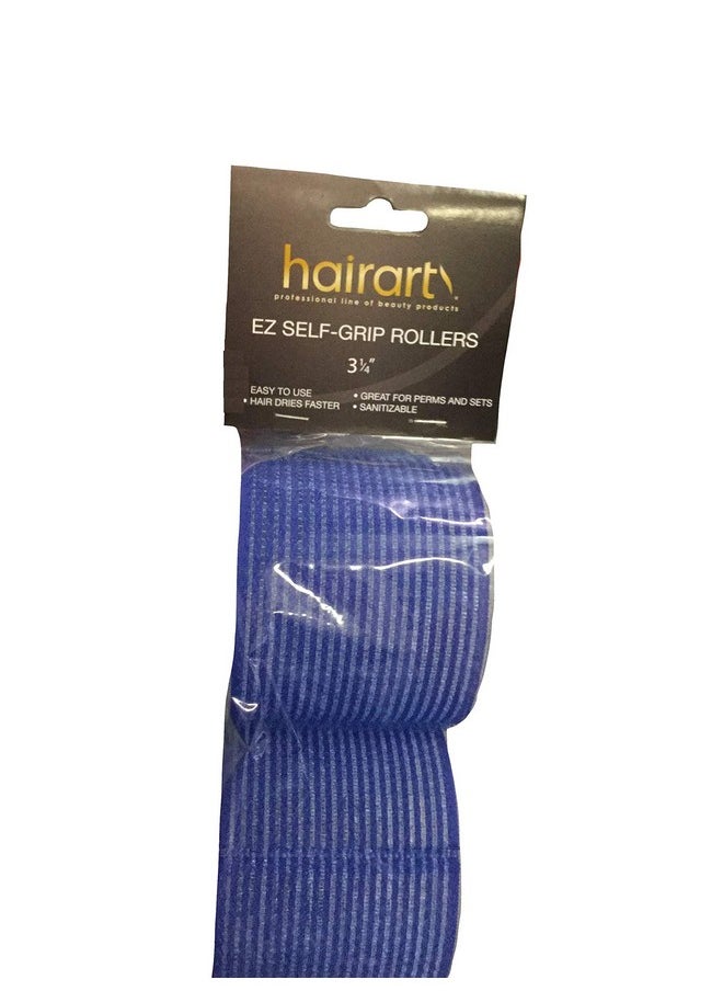 Hair Art Hairart Ez Self Gripping Rollers 31/4" Super Jumbo Blue 2 Cpunt (Pack Of 1)  - Image 1