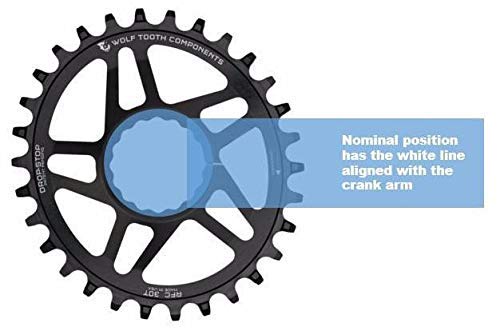 Wolf Tooth Elliptical Drop-Stop Direct Mount Oval Chainring for Race Face Cinch Direct Mount (32 Tooth, Drop-Stop B, PowerTrac - Image 3