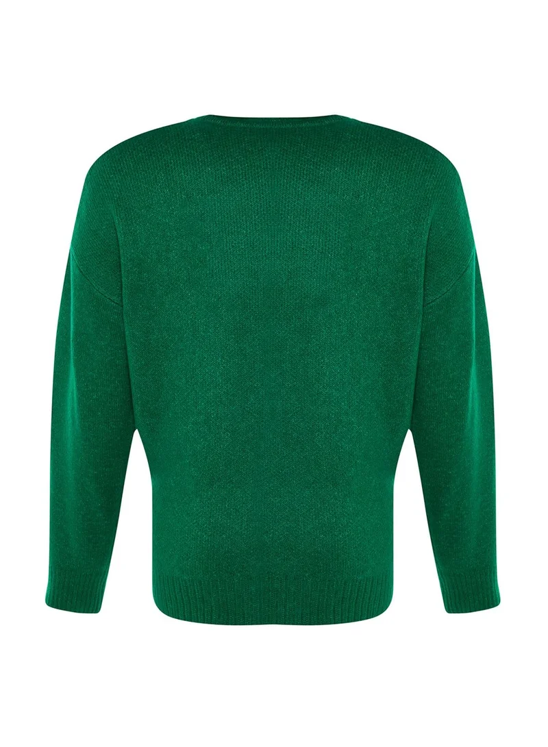 Trendyol Curve Printed Crew Neck Knitted Sweater