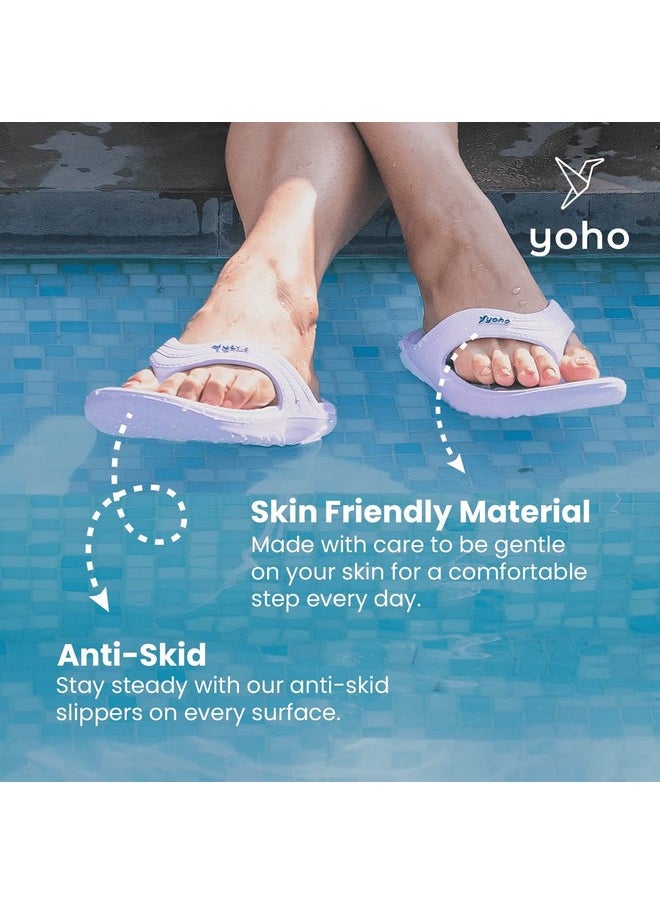 YOHO YOHO Drizzle Soft Slippers for Women | Mild Acupressure | Lightweight, Blue UK6  - Image 4