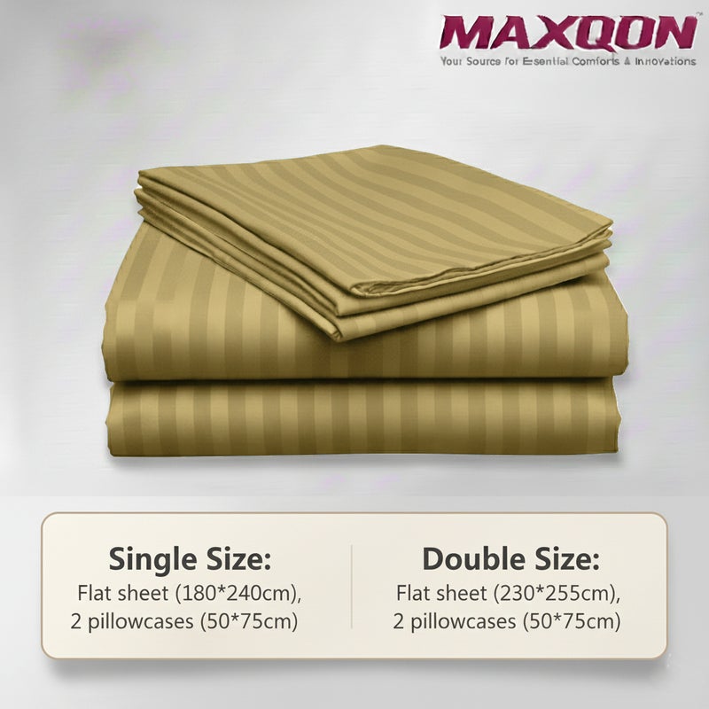 ماكسكون طقم ملاية سرير مايكروفايبر فاخر مكوّن من 3 قطع – ملاية مسطحة مقاس (180×240 سم) مع 2 كيس وسادة (50×75 سم) – ناعم جداً، قابل للتنفس، ومقاوم للتجاعيد – مناسب لأسرة السنجل والتوين – مثالي للاستخدام المنزلي والفندقي - Image 3