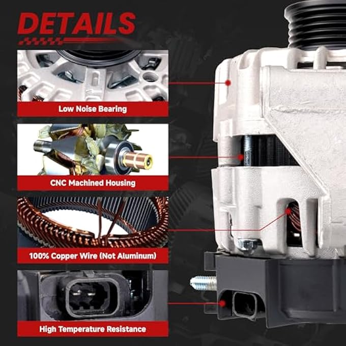 TSSLIIN High Output Alternator Fit Upgrade Alternador Replacement OE 22762984 2613695 2613695A - Image 4