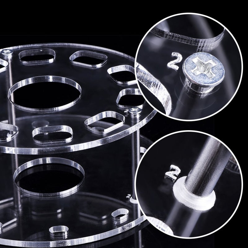 eBoot eBoot Oval Makeup Brush Holder 10 Holes Drying Rack Organizer Cosmetic Shelf Tool Clear  - Image 3