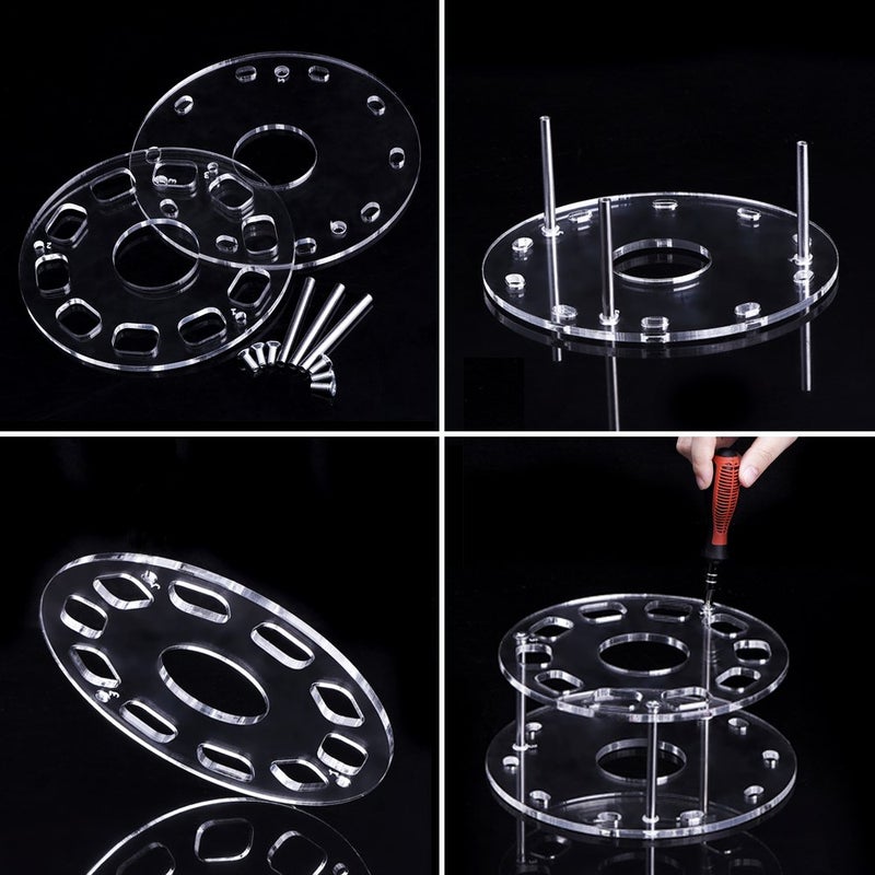 eBoot eBoot Oval Makeup Brush Holder 10 Holes Drying Rack Organizer Cosmetic Shelf Tool Clear  - Image 4